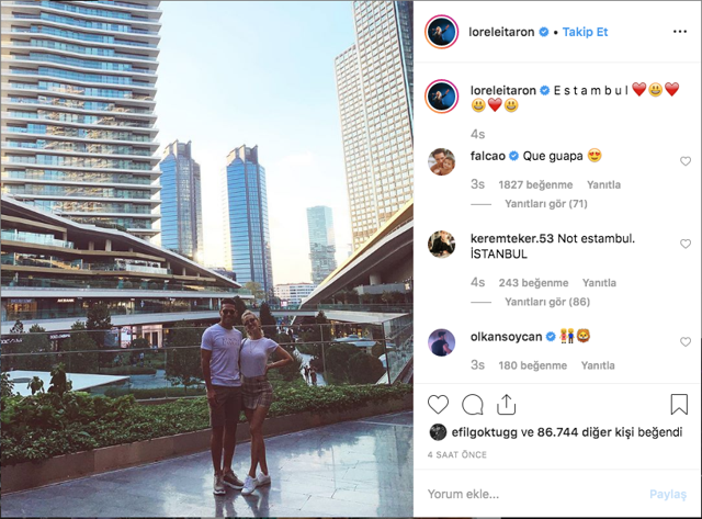Falcao'nun eşi Lorelei Taron'dan İstanbul paylaşımı yaptı - Resim: 0