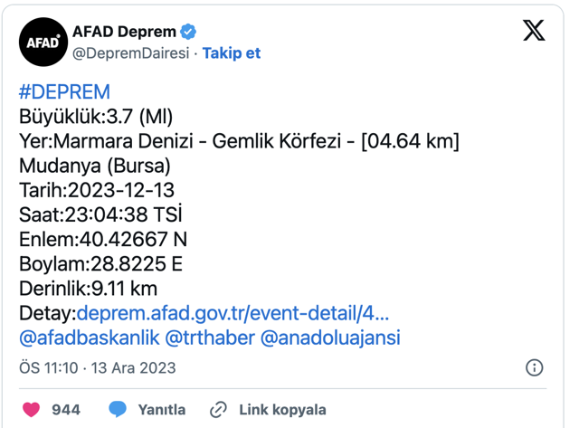 Marmara Denizi'nde deprem! İstanbul ve Bursa da hissetti - Resim: 0