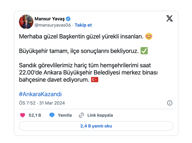 Yerel seçimlerin ardından Mansur Yavaş'tan ilk açıklama geldi - Resim: 0