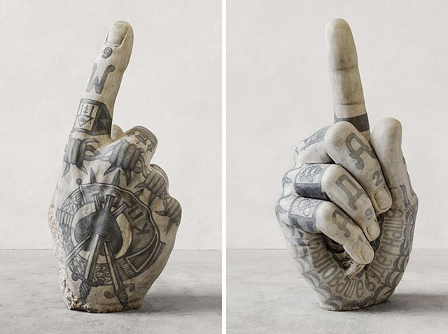 Heykellere dövme yaptı! Görenler şoke oldu - Resim: 4