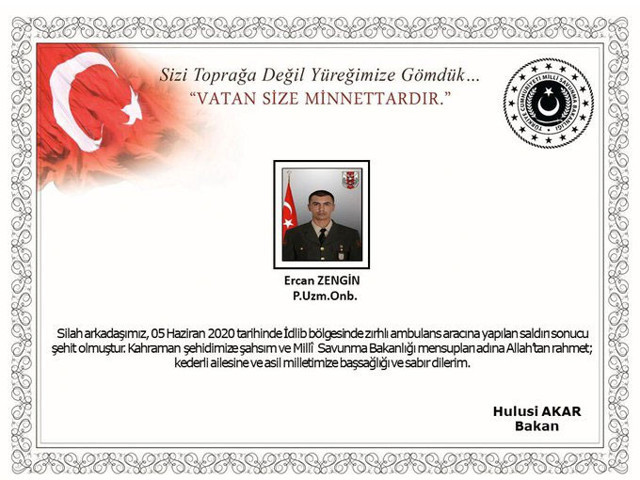 İdlib'de zırhlı ambulansa yapılan saldırıda bir asker şehit oldu - Resim: 0