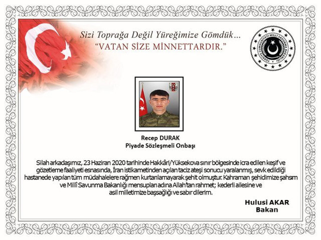 Hakkari'den acı haber geldi! İran tarafından açılan ateşle bir asker şehit oldu - Resim: 0