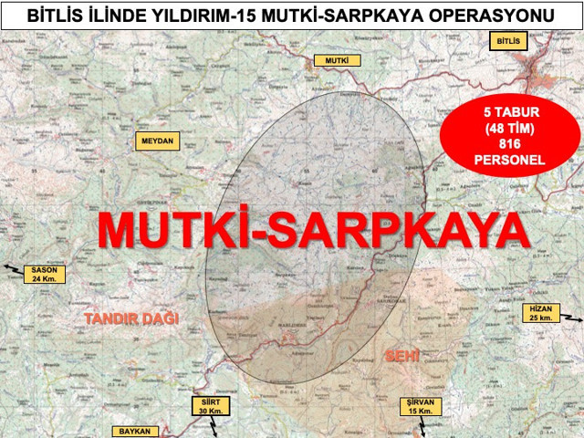 Bitlis’te 'Yıldırım-15 Mutki-Sarpkaya' operasyonu başlatıldı - Resim: 0