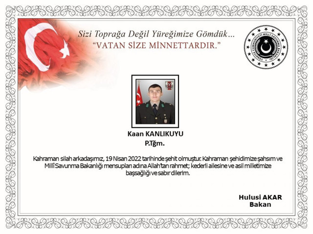 Pençe-Kilit Harekatı'ndan acı haber: Teğmen Kaan Kanlıkuyu şehit oldu - Resim: 0