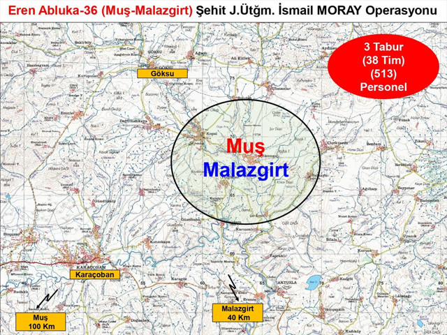 Muş'ta 513 personelin katılımıyla Şehit Üsteğmen İsmail Moray Operasyonu - Resim: 0