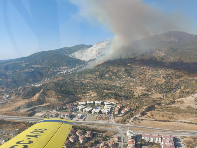Aydın'da korkutan yangın: Makilik alanda başladı, alevler ormana doğru ilerliyor! - Resim: 1