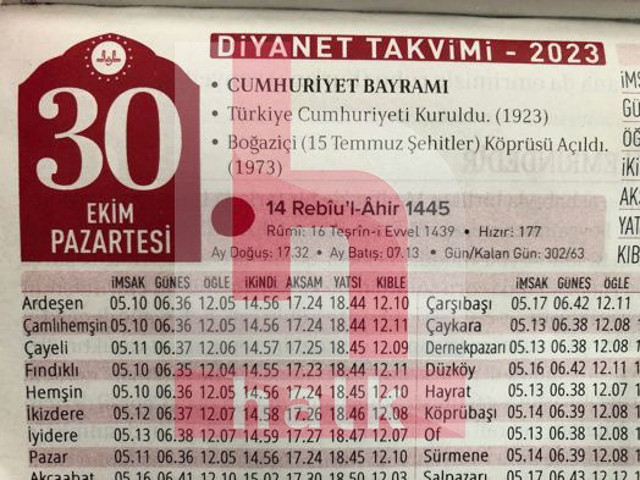 Diyanet'te 29 Ekim skandalı! Basılan takvimlerin hepsi çöpe gitti - Resim: 0