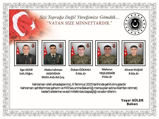 Pençe-Kilit bölgesinde metan gazı faciası: 5 askerimiz şehit oldu - Resim: 0