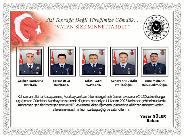 Gürcistan'da düşen kargo uçağındaki 20 şehidimizin isimleri ve memleketleri belli oldu - Resim: 0