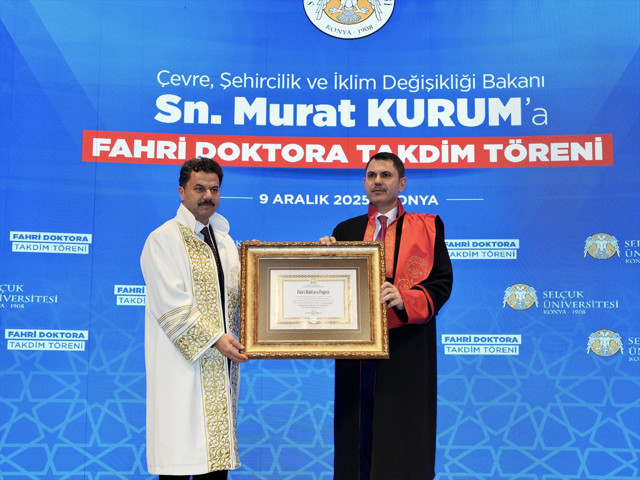 Bakan Kurum'a Selçuk Üniversitesi'nden fahri doktora ünvanı - Resim: 0
