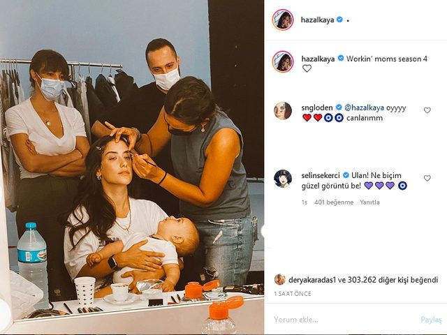 Hazal Kaya bebeği Fikret Ali ile set arkasından paylaştı resmen yorum yağdı - Resim: 2