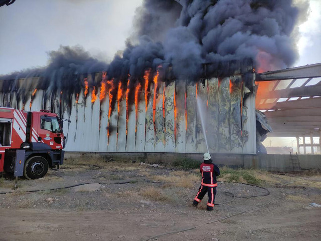 Malatya’da kayısı deposu olarak kullanılan fabrikada yangın! - Resim: 2