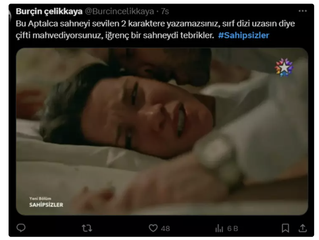 Sahipsizler dizisinde zorla birliktelik sahnesi tepki çekti! Sosyal medyada yorum yağdı - Resim: 3