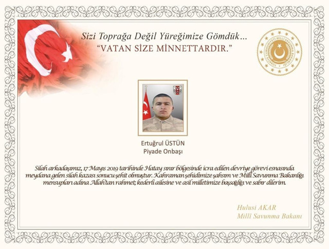 Hatay sınırından kahreden haber! 1 asker silah kazası sonucu şehit oldu - Resim: 0