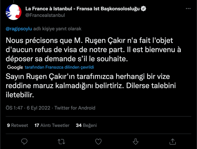 Ruşen Çakır'ın 'Fransa bana vize vermedi' yalanı patladı! Fransa'ya hiç vize başvurusu yapmamış - Resim: 0