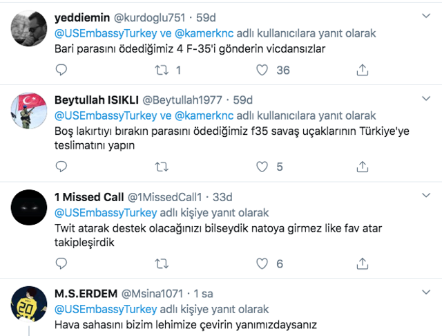 ABD'den şehit twiti! Bari parasını ödediğimiz F35'leri verin vicdansızlar - Resim: 0