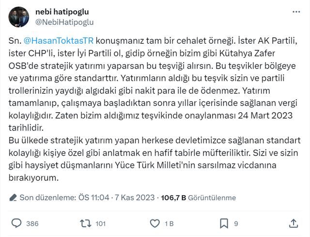 AK Parti'ye geçen Nebi Hatipoğlu '50 milyon dolar transfer ücreti aldı' iddiası! 'Tam bir cehalet örneği' - Resim: 0