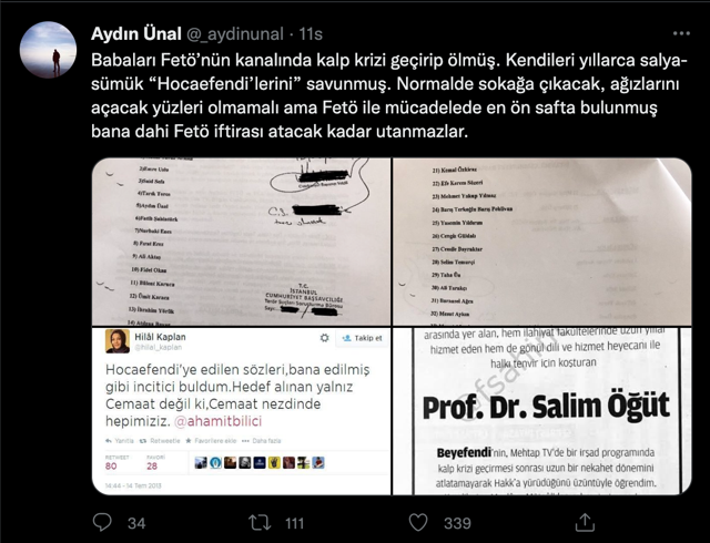 Erdoğan'ın eski metin yazırı Aydın Ünal ile Hilal Kaplan'ın FETÖ kavgası! Açtı ağzını yumdu gözünü - Resim: 0