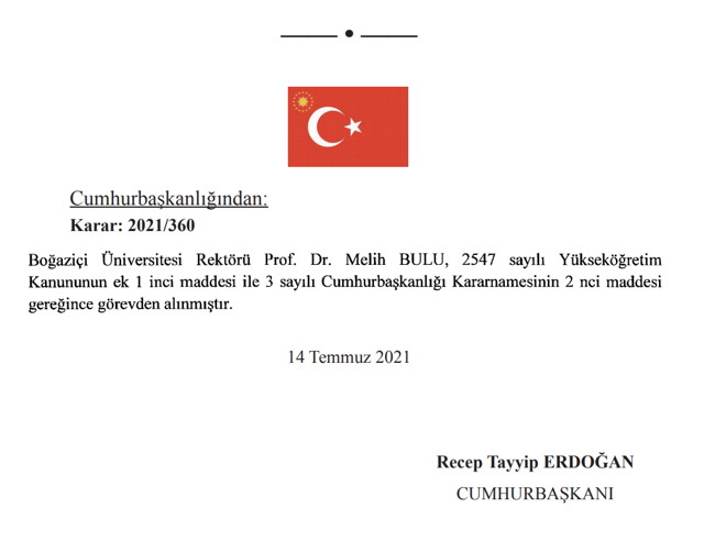 Boğaziçi Üniversitesi Rektörü Prof. Dr. Melih Bulu görevden alındı - Resim: 0