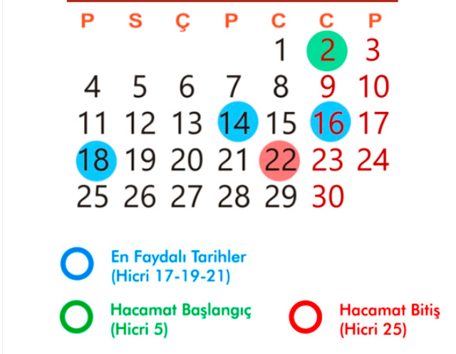 Hacamat takvimi kasım ayında hangi günler yapılmaz? - Resim: 0