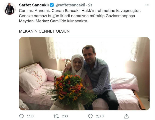 MHP'li Saffet Sancaklı’nın annesi Canan Sancaklı vefat etti - Resim: 0