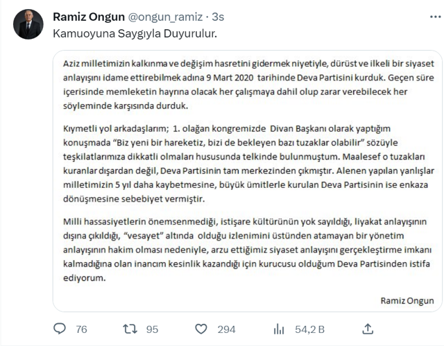 DEVA Partisi'nde şok istifa! Ülkücü camianın abisi 'vesayet altındalar' diyerek istfa etti - Resim: 0