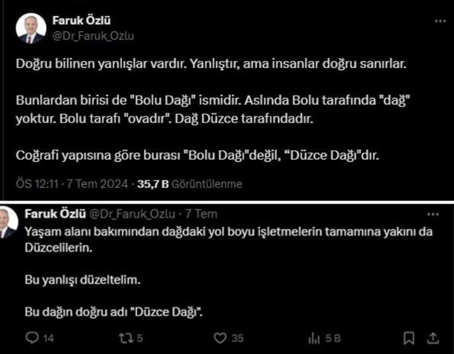 Düzce ile Bolu arasında 'dağ' kavgası! Tanju Özcan 'akıllı ol' dedi, Faruk Özlü 'adam değilsin' göndermesiyle cevap verdi - Resim: 0