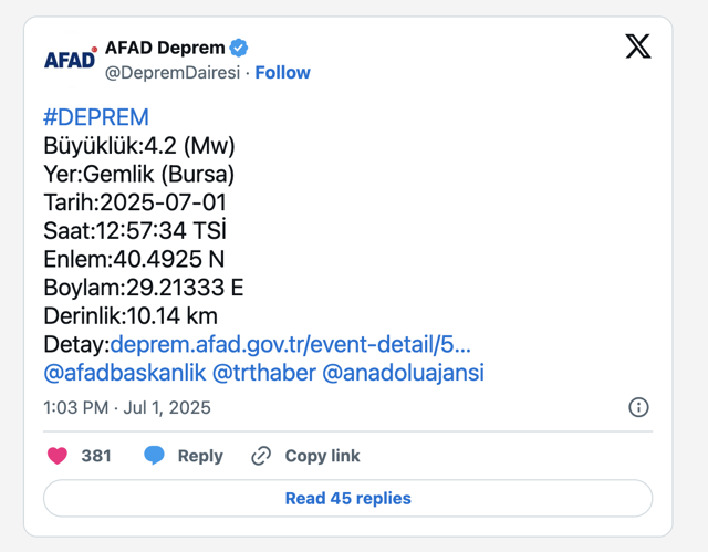 Bursa'da deprem! Peş peşe sallandı! Kandilli ve AFAD'dan açıklama - Resim: 0