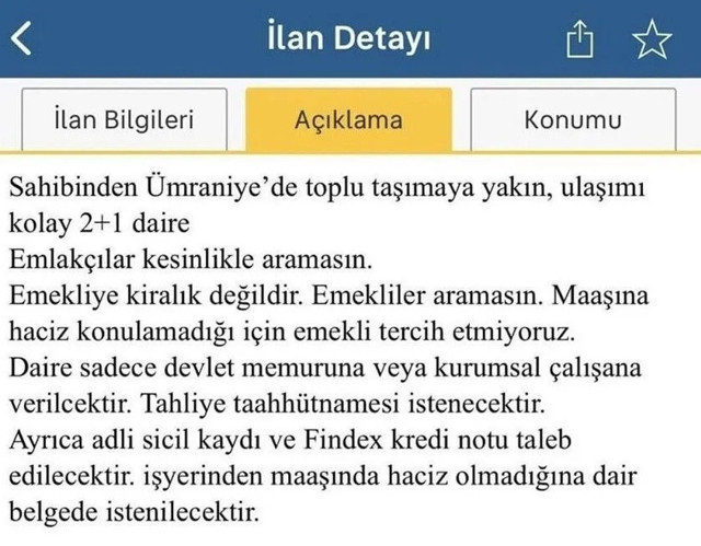 Şoke eden kiralık ev ilanı: Emekliler aramasın... - Resim: 0