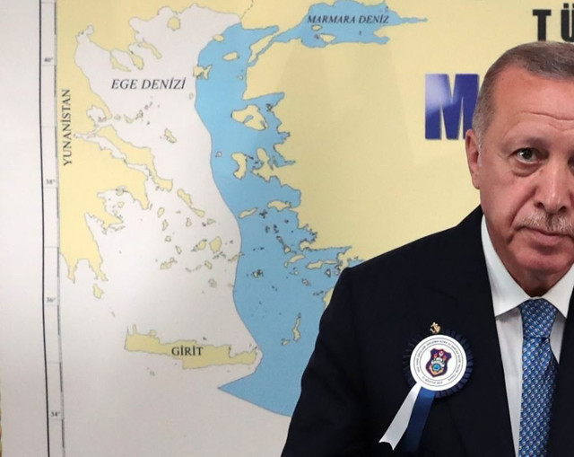 Erdoğan’ın önünde poz verdiği harita! Yunanlılar öfkeden deliye döndü - Resim: 1