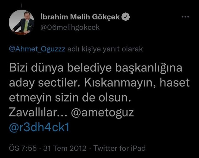 Mansur Yavaş 'Dünya Belediye Başkanı seçildi! Melih Gökçek küplere bindi! O tweeti olay - Resim: 2