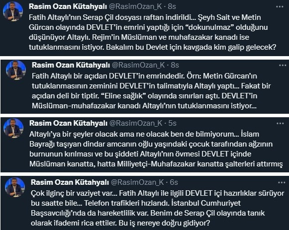 Rasim Ozan Kütahyalı duyurdu! Fatih Altaylı'nın Serap Çil dosyası açıldı! Benim de ifademi rica ettiler... - Resim: 0