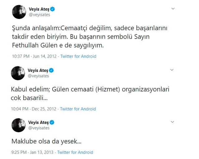 Veyis Ateş ne dedi FETÖ'ya övgü mesajları ifşa oldu - Resim: 1