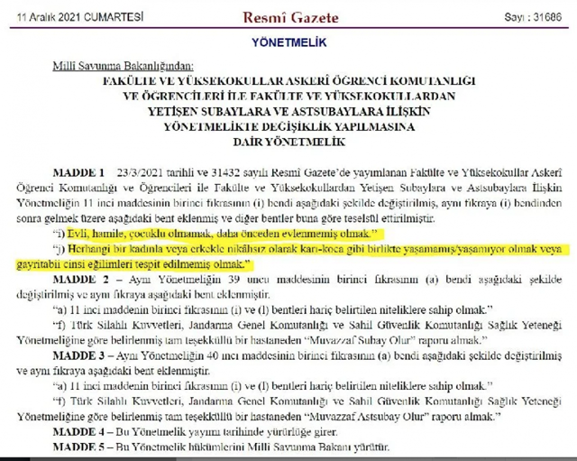MSB subay ve astsubayların cinsel hayatıyla ilgili yeni yönetmelik çıkardı! Resmi Gazete'de çıktı - Resim: 0