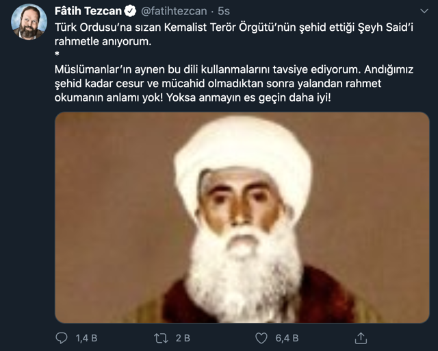 Şeyh Said paylaşımı olay oldu! HDP Kürtçe mesaj attı ortalık karıştı - Resim: 1