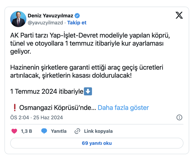Köprü ve otoyol ücretine zam iddiasına CHP'den yeni açıklama - Resim: 0