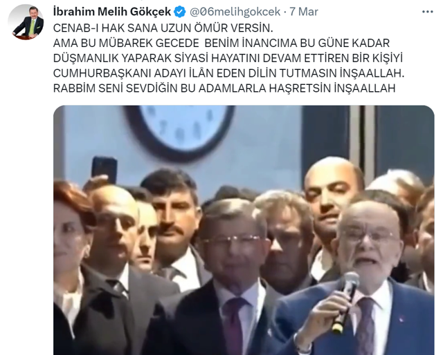 Melih Gökçek, Temel Karamollaoğlu'na 'dilin tutmasın inşaallah' diye beddua etti! - Resim: 0