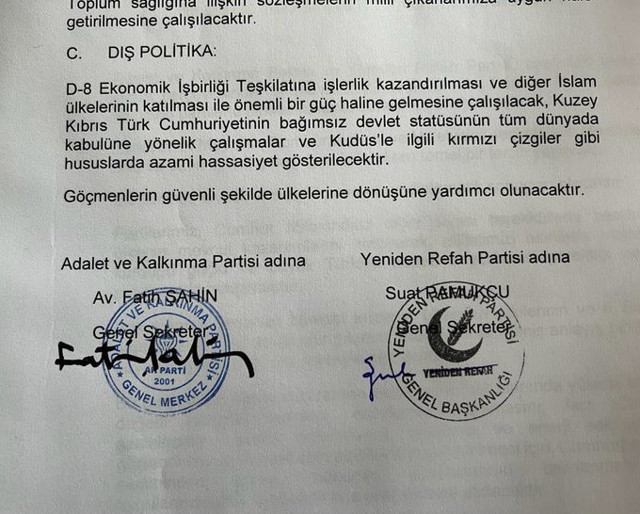İşte AK Parti ile Yeniden Refah Partisi arasındaki ittifak protokolü! 6284 sayılı yasa da var - Resim: 3