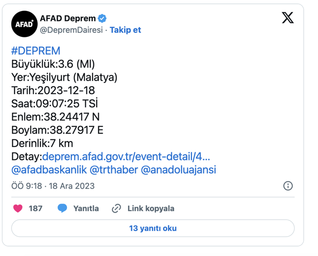 Bir korkutan deprem de Malatya'dan! AFAD şiddetini duyurdu - Resim: 0