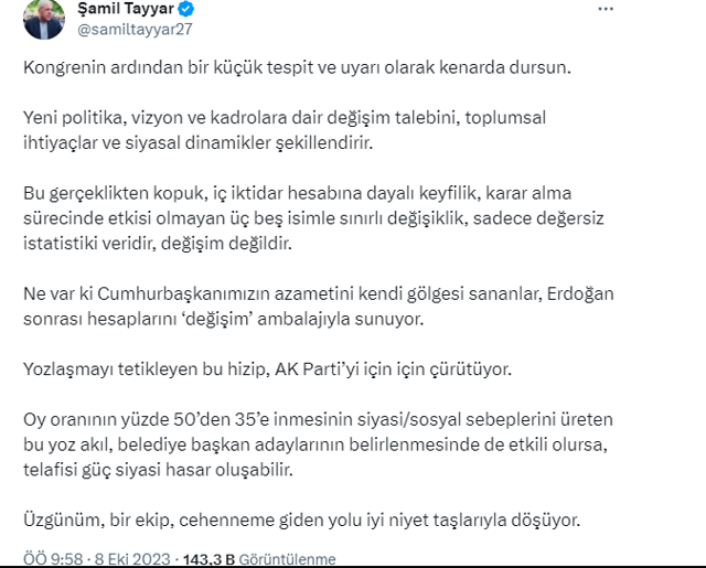 AK Parti MKYK listesine girememişti! Şamil Tayyar'dan zehir zemberek sözler - Resim: 0