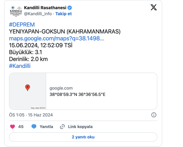Kahramanmaraş'ta korkutan deprem! - Resim: 0