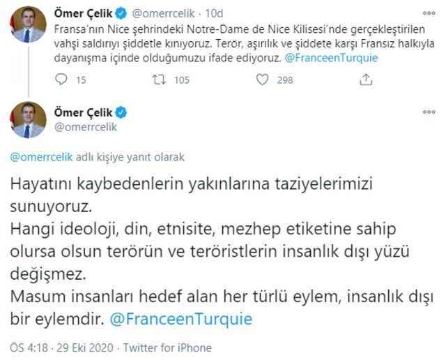 AK Parti Sözcüsü Ömer Çelik'ten kilise saldırı sonrası Fransa ile dayanışma mesajı - Resim: 0