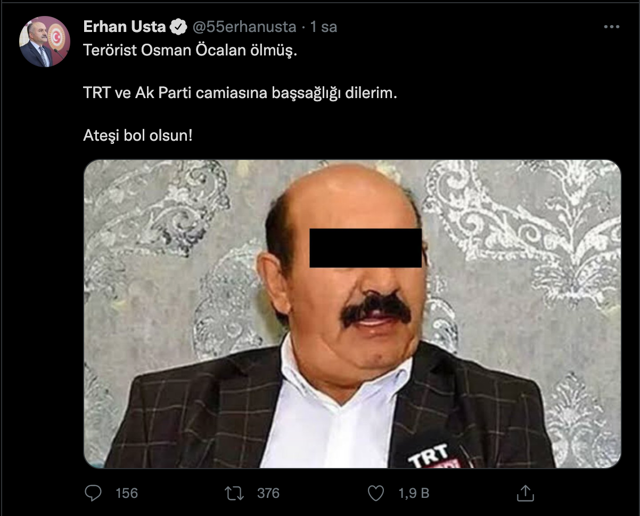 Lütfü Türkkan'ın yerine gelen Erhan Usta'dan tartışma çıkaracak Osman Öcalan paylaşımı - Resim: 0