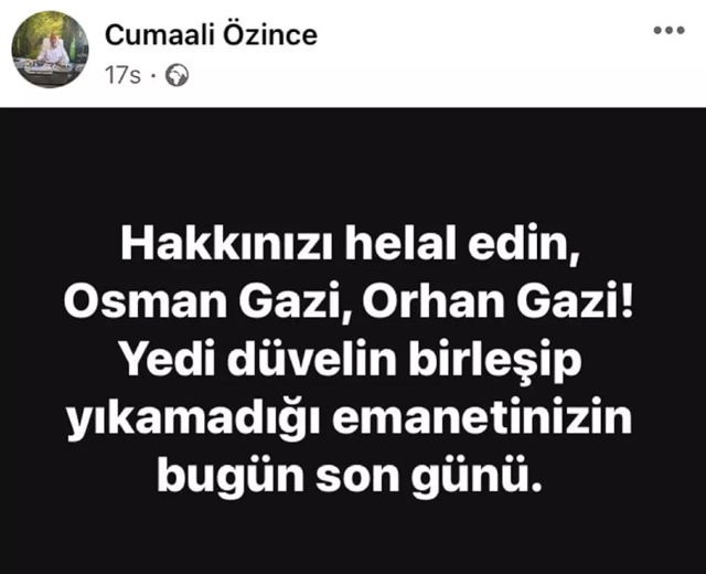 Ereğli Gençlik ve Spor İlçe Müdürü, '100. yıl' paylaşımı nedeniyle açığa alındı - Resim: 0