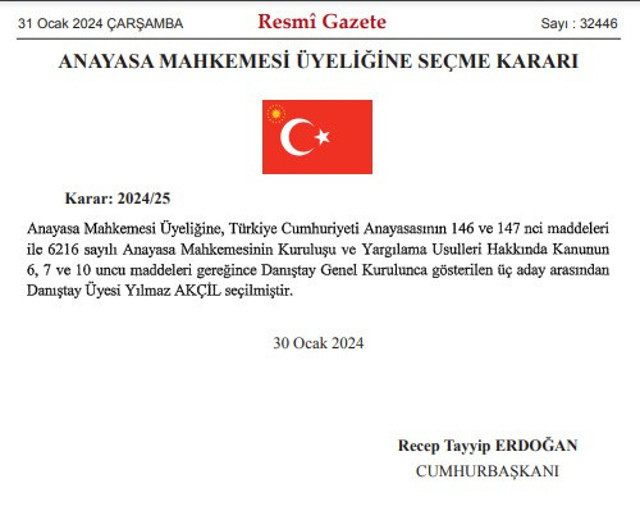 Cumhurbaşkanı Erdoğan, Yılmaz Akçil' Anayasa Mahkemesi üyesi atadı! Ayasofya ve İstanbul Sözleşmesi kararları... - Resim: 0