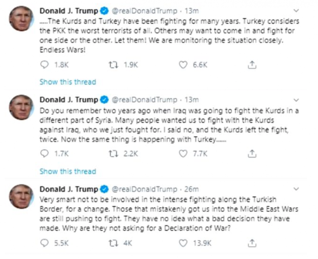 Trump'tan çok konuşulacak harekat açıklaması: Bırakın savaşsınlar - Resim: 0