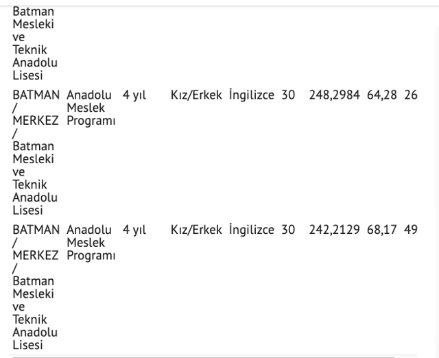 Batman lise taban puanları 2021 nitelikli lise yüzdelik dilim - Resim: 3
