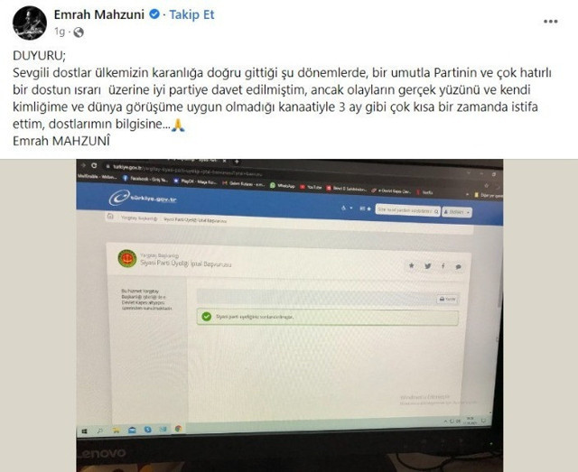 İYİ Parti'den bir istifa daha! Rozetini Meral Akşener takmıştı! Aşık Mahzunu Şerif'in oğlu istifa etti - Resim: 0