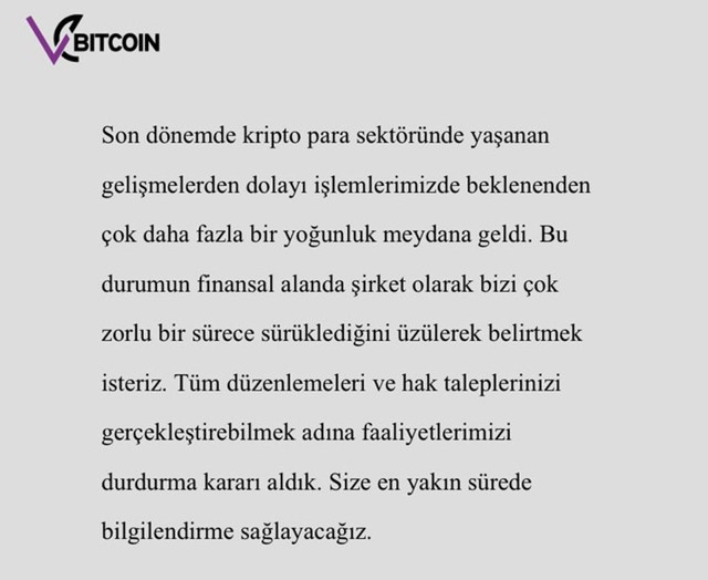 Kripto para platformu VeBitcoin faaliyetlerini durdurdu - Resim: 0