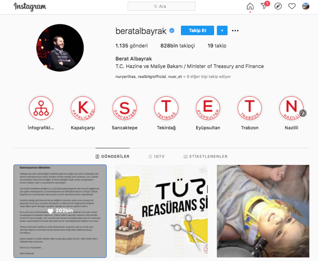 berat albayrak istifa metni instagram hesabı